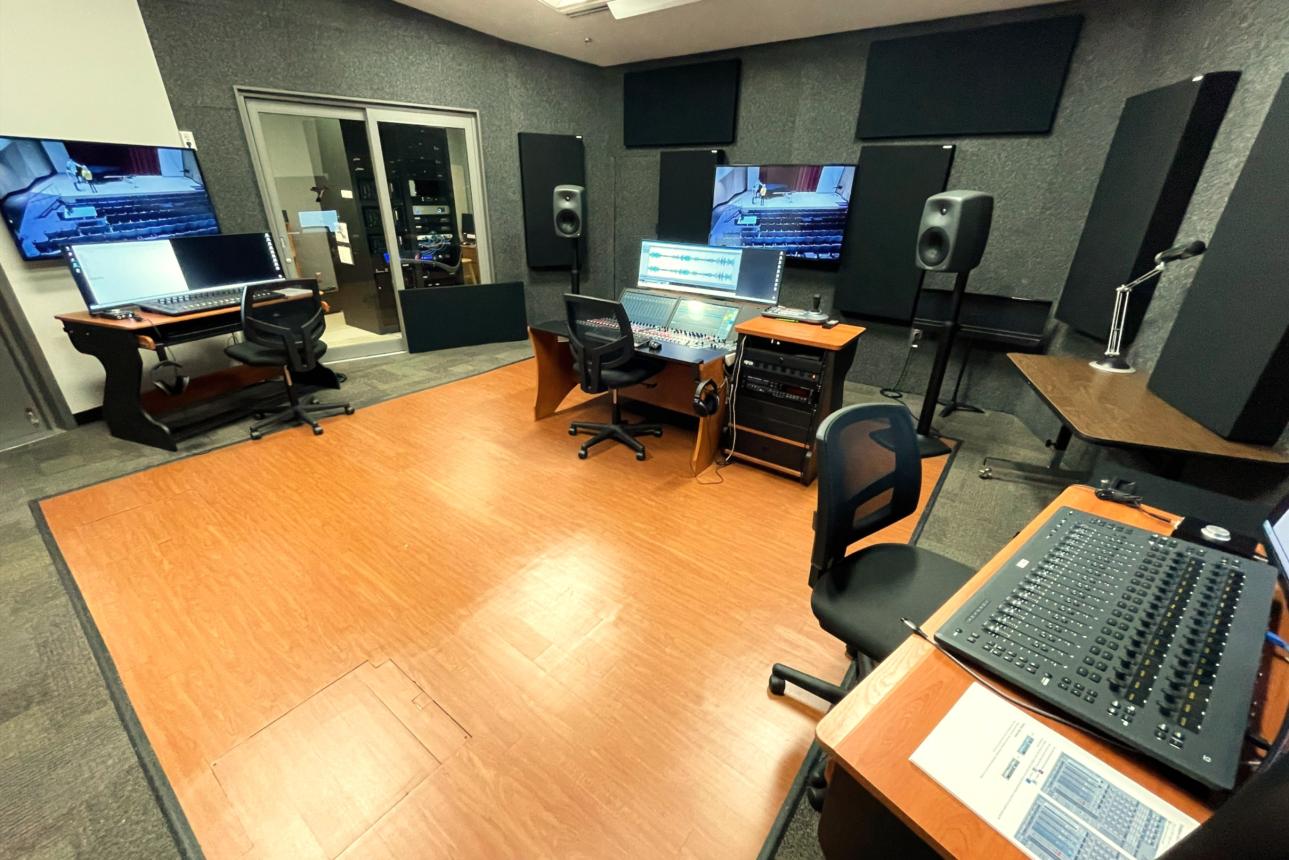 Control room in which to produce music.