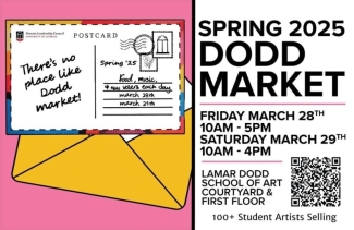 graphic with text and postcard image