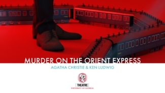 graphic with trains and shoes standing