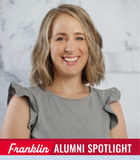 photo of woman, with graphic