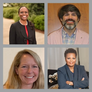 composite of four photo so people in two rows