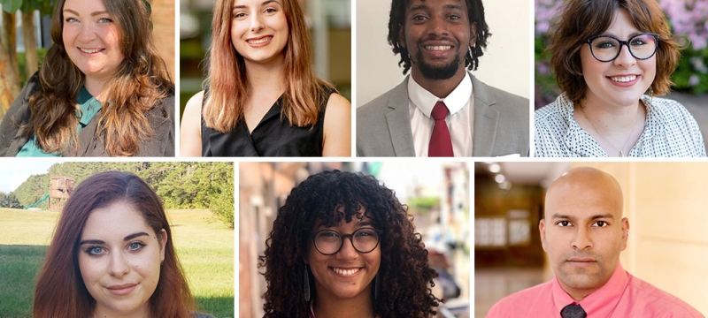 collage of seven headshots of people