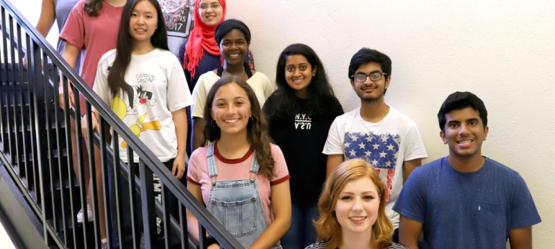 photo of students on a staircase