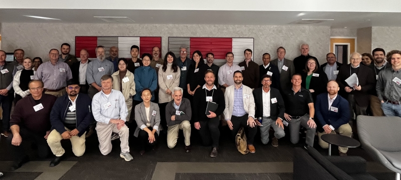 group photo of many people, indoors