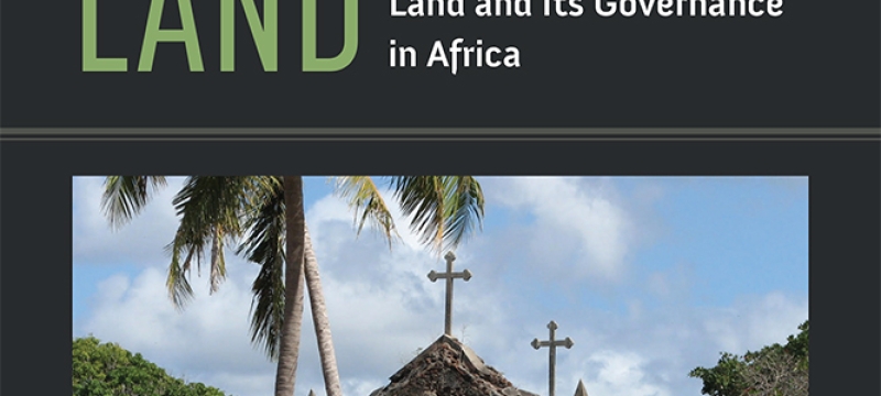 book cover with text and color photo of ruins