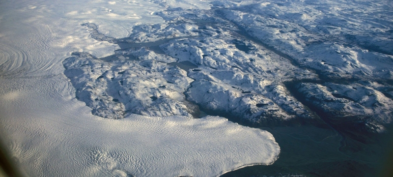 photo of Greenland Ice sheet from air