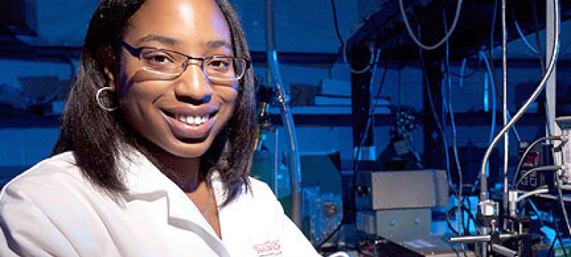 woman in lab with instruments