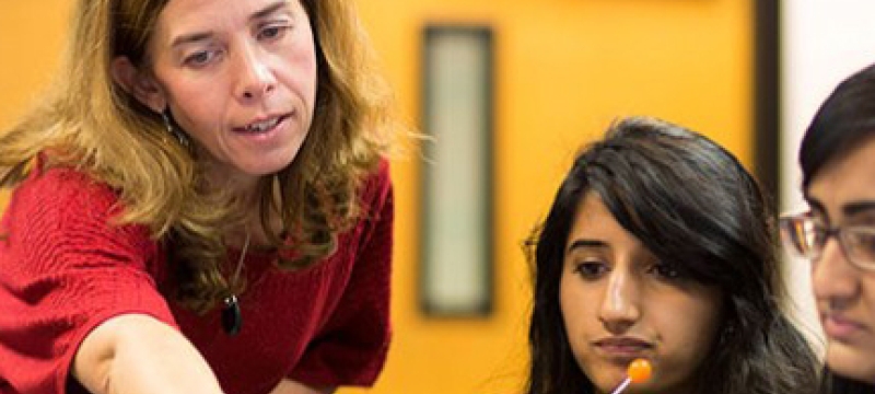 professor with students