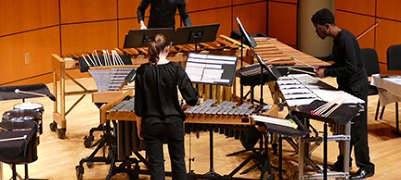percussion ensemble on stage