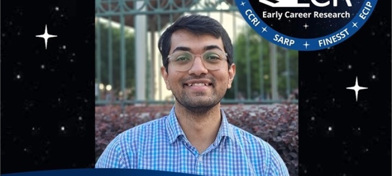 photo of man inset in graphic with text and logo, stars