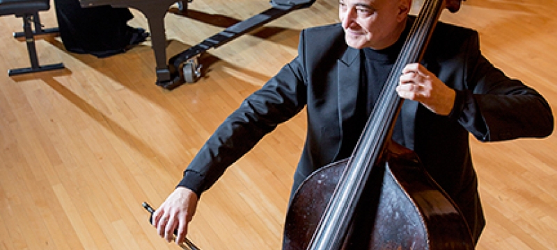 musician with double bass