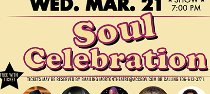 graphic with headshots and lettering