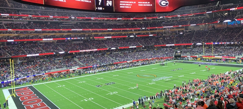 photo of stadium, people during sporting event