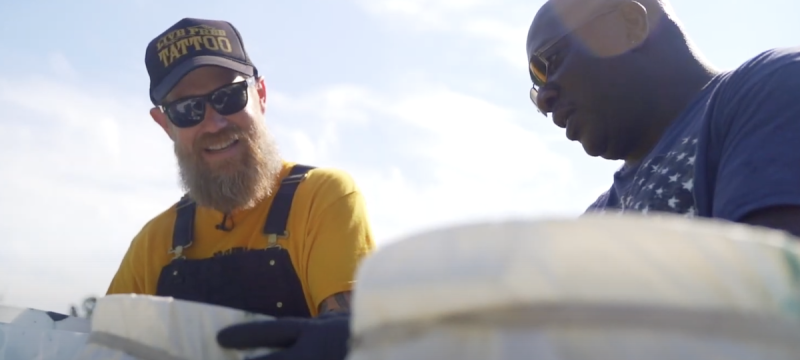 view still photo of two men, outdoors, day
