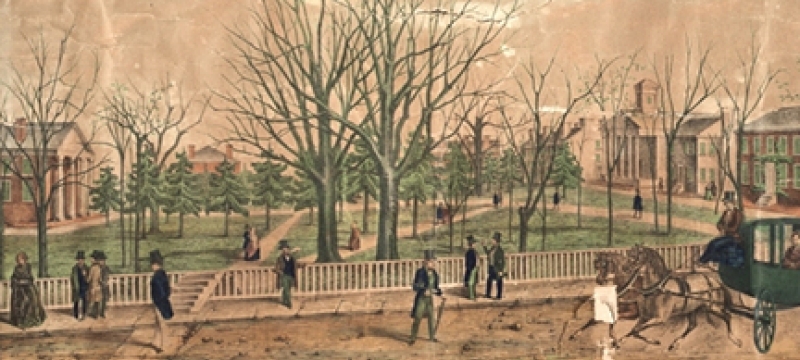 old postcard of campus