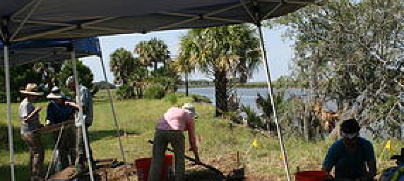 archeology dig on the coast