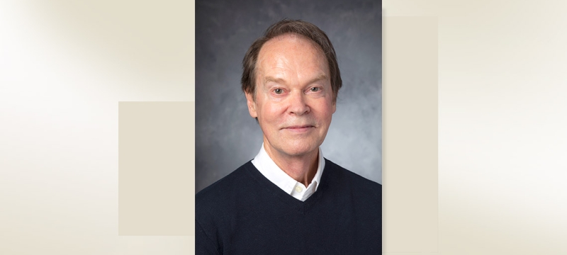 headshot of man, with color block