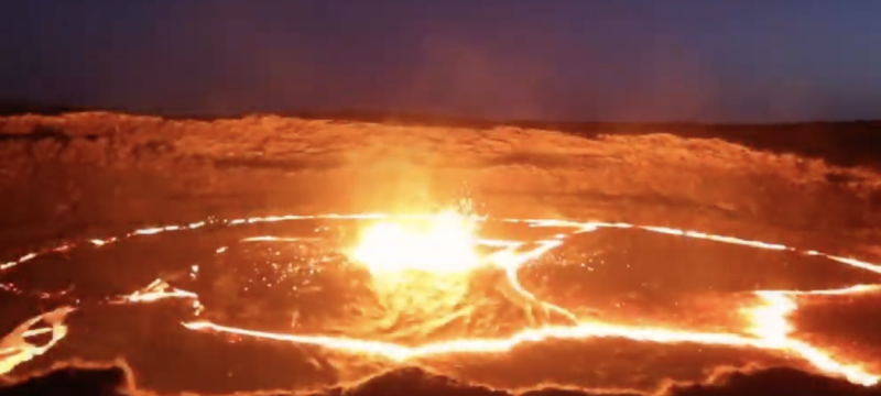 photo of active volcano