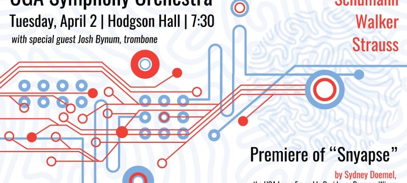graphic with red and blue circuits over a fingerprint pattern