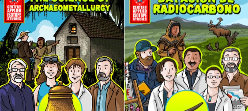 two comic book covers, side by side, English and Spanish language