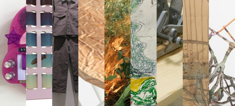 vertical collage of visual art works