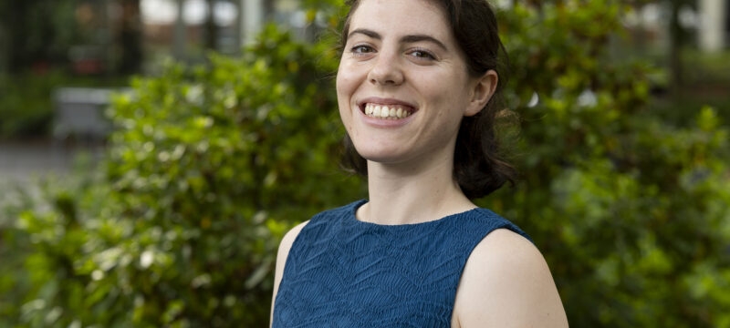 headshot photo of woman, outdoors