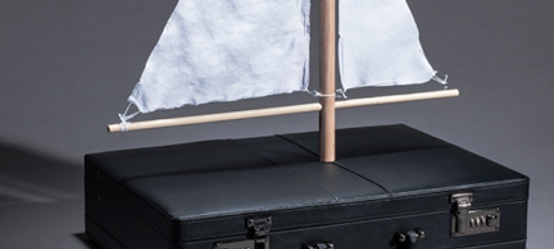 briefcase with a sail