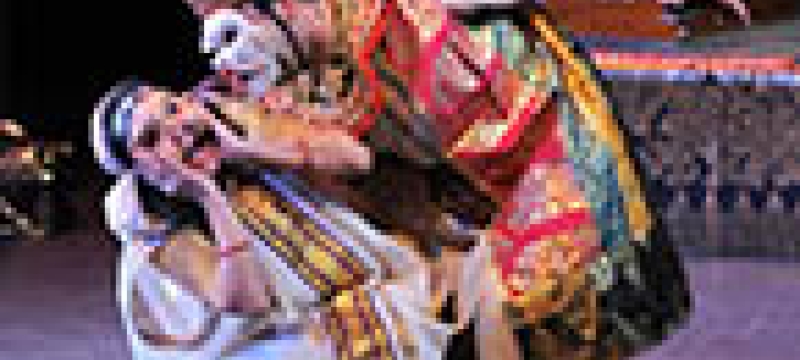 villain and maid in period costume.