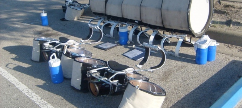 photo of drums and water bottles