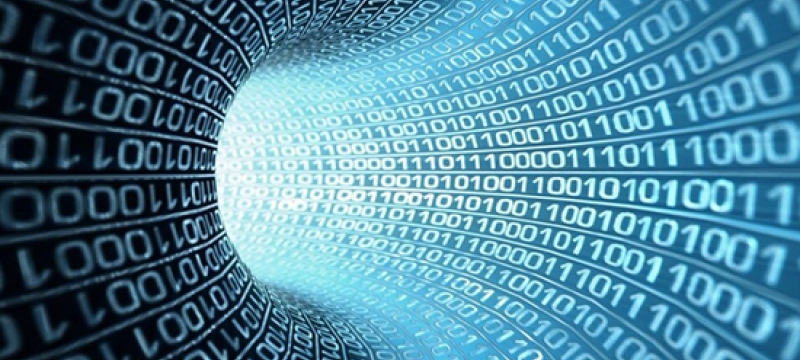 digital portal matrix in blue