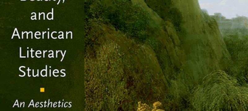 book cover with green hill, trees, statue, graphic with white letters