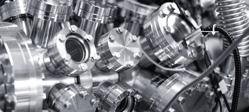 photo of silver equipment with gauges and hoses