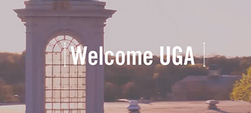 photo of cupola with welcome graphic