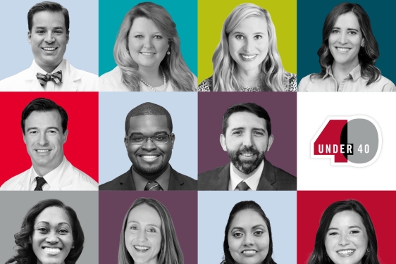 composite image with 13 headshot photos of people