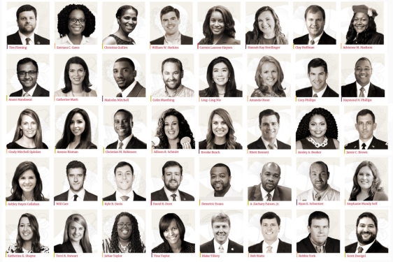 40 black-and-white headshots of people