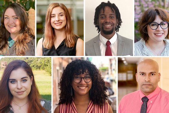 collage of seven headshots of people
