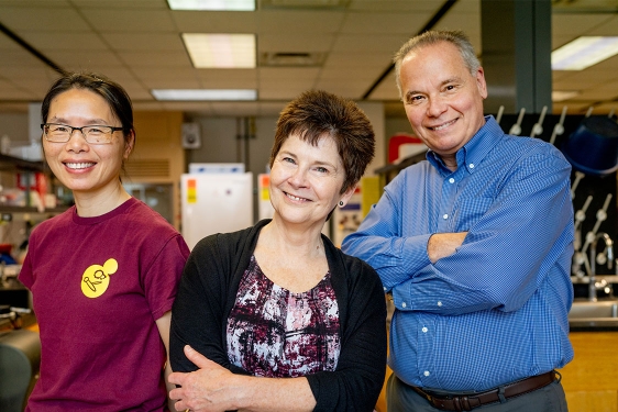 photo of three people in a laboratory 