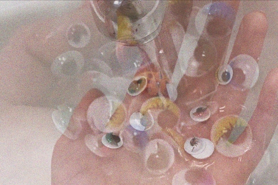 photo of mixed media abstract collage