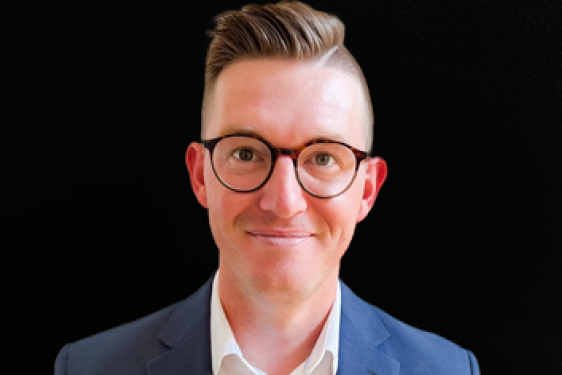 photo of man, with black background