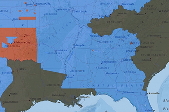map graphic with color regions