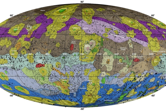 colored diagram of oblong celestial body