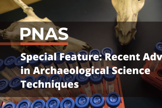 photo of skulls and vials with overlay graphic and text