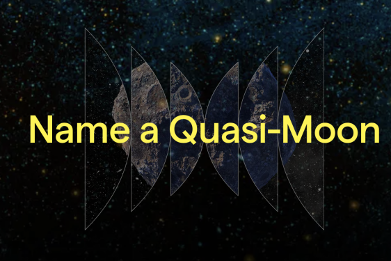 graphic with moon phases in space, yellow text