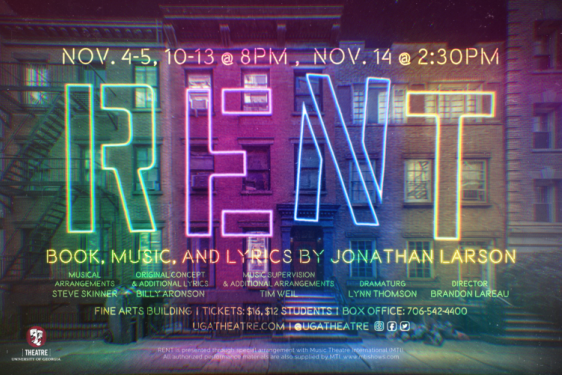 photo of apartment with graphic text in color