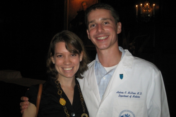 photo of woman and man in white doctor coat