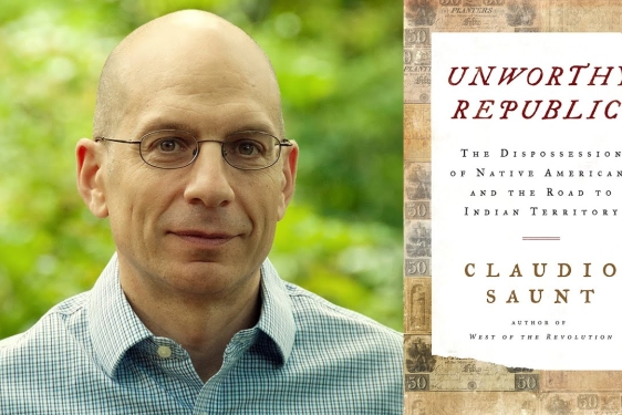 photo of man and cover of book