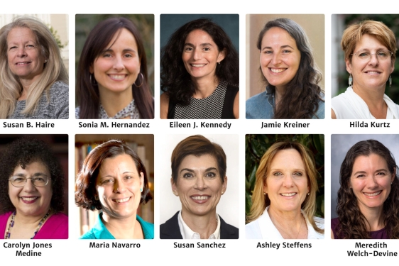 10 headshots of women, on two rows