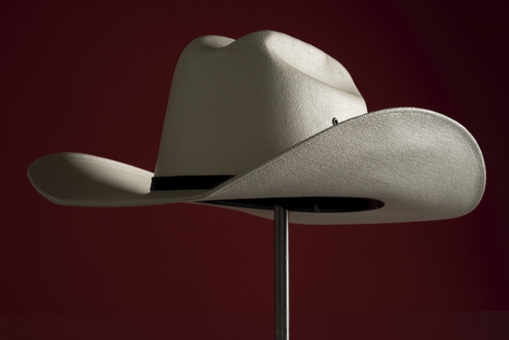 photo of a cowboy hat on a stand