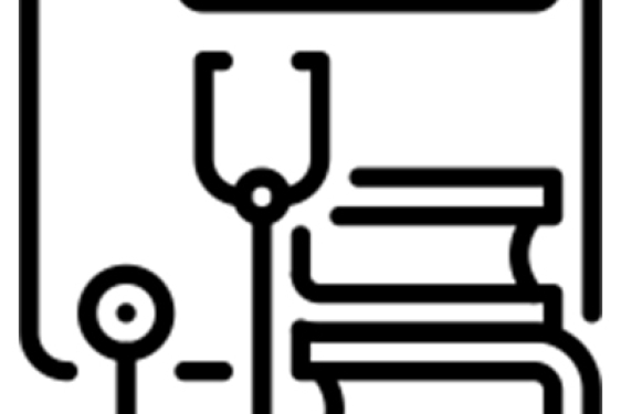 black and white graphic medical education icon