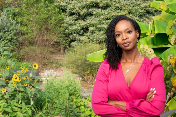 photo of woman in garden